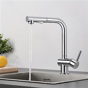 CECIPA Miscelatore Cucina con Doccetta Estraibile, Rubinetto Alto, Miscelatore Lavello Cucina con Doccia, Rubinetto Acciaio Inox, Rubinetti Girevole a 360° Cromo, ×207C