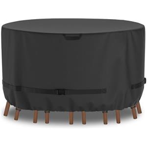 Aipwerer Copertura per Mobili da Giardino, Telo Oxford 600D Copri Tavolo Esterno Impermeabile Anti-UV, Teli Protezione Copri Esterno per Giardino Tavolo e Sedie Rotonda Mobilia (Ø215x71cm)