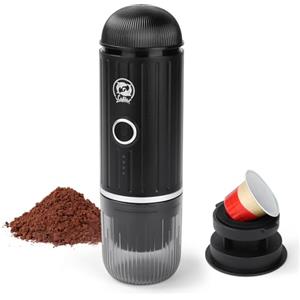 HOTUT Macchina da Caffè Espresso Elettrica Portatile, Mini Macchina per il Caffè con Batteria Ricaricabile, 19 Bar Caffettiera da Viaggio per il Campeggio, Compatibile con Capsule NS e Caffè Macinato