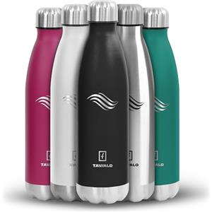 TAVIALO Borraccia Termica 750 ml in Acciao Inox. Bottiglia Isolata a Doppia Parete senza BPA per Viaggi, Sport e Attività all'aperto. Thermos a Prova di Perdite. Colore Argento.