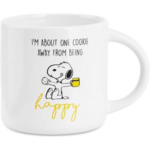 Peanuts Snoopy Tazza Caffe o Cappuccino, Carina Tazza in Ceramica, Regalo Donna (Caffè Bianco/Giallo 400ml)