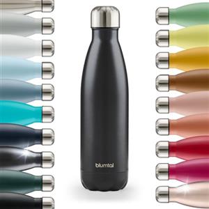 Blumtal® Borraccia termica acciaio inox Charles - bottiglia termica 350ml senza BPA - borraccia acciaio inox a prova di perdite - borracce termiche a doppia parete - borraccia in acciaio - in nero