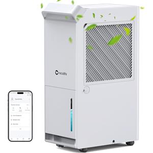 Crecolife Deumidificatore Compressor Intelligente 20L/24H con Serbatoio dell'Acqua 3.5L, 3 Modalità di Deumidificazione, Adatto fino a 40㎡, Controllo WiFi, Timer 24H, Casa Muffa e condensa