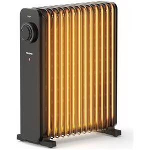 PELONIS Radiatore elettrico a risparmio energetico, 2500 W, radiatore elettrico a 13 costole, con termostato, 3 livelli di calore e protezione da surriscaldamento, radiatore elettrico, nero