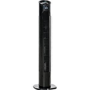 HOMCOM Ventilatore a Colonna Moderno 3 Velocità con Oscillazione 70°, Ventilatore a Torre con Piantana Rotonda e Maniglia, Potenza 50W, in PP, Ø20x78.5cm Nero