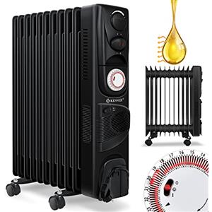 KESSER® Radiatore a olio con display digitale e telecomando Termosifone elettrico a risparmio energetico, timer, 4 livelli di calore, termostato, spegnimento automatico di sicurezza