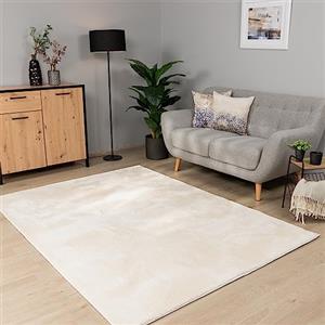 Paco Home Tappeto Salotto Moderno Soggiorno Pelo Corto Lavabile in Lavatrice Monocolore Tappeto Morbido, Dimensione:60x100 cm, Colore:Crema