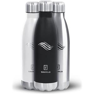 TAVIALO Borraccia Termica 500 ml in Acciao Inox. Bottiglia Isolata a Doppia Parete senza BPA per Viaggi, Sport e Attività all'aperto. Thermos a Prova di Perdite. Colore Bianco.