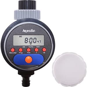 Aqualin Orologio per irrigazione con valvola a Sfera, Computer di irrigazione Automatico, aggiornamento per Computer dell'Acqua, Timer, Sistema di irrigazione per Giardino Cortile (con Display)