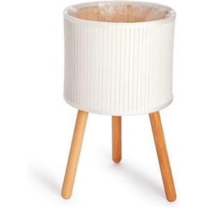 Paco Home Vaso Portavaso Grande Fioriera Interni Set Vaso Per Piante Vimini Intrecciato Fiori Legno Pellicola, Colore:Bianco, Set:2pcs Set/Design 4