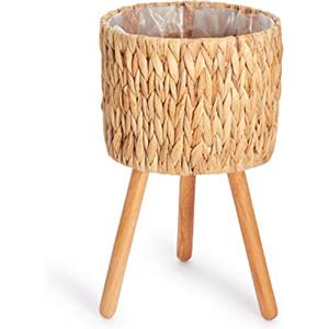 Paco Home Vaso Portavaso Grande Fioriera Interni Set Vaso Per Piante Vimini Intrecciato Fiori Legno Pellicola, Colore:Natura, Set:3pcs Set/Design 7