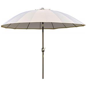 Outsunny Ombrellone da Giardino 2.5x2.5 m Inclinabile con Manovella, Ombrellone da Esterno con 18 Stecche in Metallo e Poliestere 160g/㎡, per Cortile, Terrazza e Balcone, UV30+, Bianco Crema