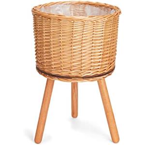 Paco Home Vaso Portavaso Grande Fioriera Interni Set Vaso Per Piante Vimini Intrecciato Fiori Legno Pellicola, Colore:Natura, Set:2pcs Set/Design 6