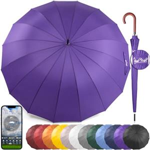 Royal Walk Ombrello Pioggia Antivento Grande 54 Pollici Ombrello Portatile Automatico Aperto Per 2 Persone Uomo Di Legno Leggero Resistente 16 Costole Golf Da Viaggio Impermeabile Robusto 120 cm