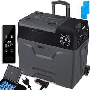 KESSER KKESSER® Frigobar a compressore 50 litri Frigocongelatore Elettrico con Controllo Tramite App Connessione USB 12/24 V 230 V + Ruote telescopiche Frigorifero Raffreddamento Fino a -20 °C per Auto
