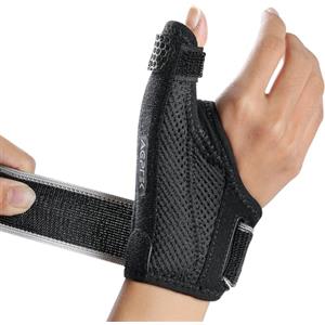 AGPTEK Tutore Pollice Destro e Sinistro con Supporto Staccabile, Tutore per Rizoartrosi Confortevole, Sollievo il Dolore della Tendovaginite Radiale, del Dito a Scatto, L (17-20cm)