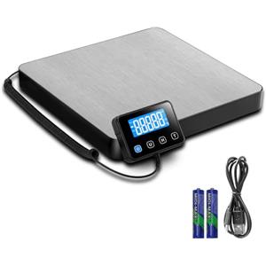 Drcowu Bilancia Postale Digitale 200kg/440lb, Bilancia per Pacchi da 10g/0,35oz con Funzione di Mantenimento e Tara, Bilancia per Posta con Ampio Display Digitale LCD, Alimentata a Batterie e USB