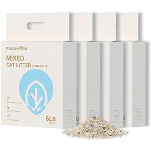 FUKUMARU Lettiera per Gatti Mixed Tofu,10.8 kg (4 x 2.7kg), Profuma di Tè Bianco.Lettiera Gatto Agglomerante, Efficace Controllo degli Odori, Ultra Assorbente, Senza Polvere, Gettabile nel WC.