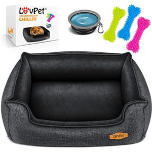Lovpet® Cuccia per cani di taglia piccola, media e grande, fodera rimovibile e lavabile, L 90 x 75 x 25 cm, antracite