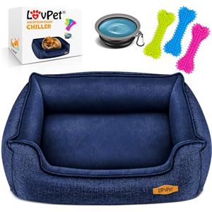 Lovpet® Cuccia per cani di taglia piccola, media e grande, fodera rimovibile e lavabile, M 70 x 55 x 21 cm, blu navy