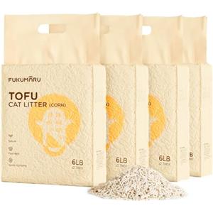 FUKUMARU Lettiera per Gatti Tofu 10,8 kg - Lettiera Agglomerante per Gatti, Miscela di Pellet di Mais, Senza Polvere e Facile da Aggregarsi, Controllo degli Odori, Biodegradabile si Getta nel WC.