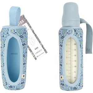 BIBS LIBERTY - Custodia per biberon grande, 225 ml, in neoprene per bibs, design Liberty Print, grande, Charmomile Lawn Baby Blue