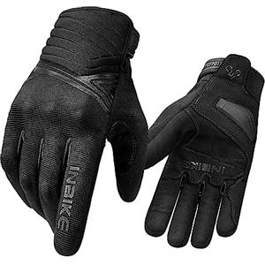 INBIKE Guanti da Moto Invernali, CE 1 KP Omologati Guanti Moto Impermeabili per ATV BMX MTB Bicicletta, Scooter, Arrampicata, Motocross e Altri Sport All'aperto（Nero,XL）
