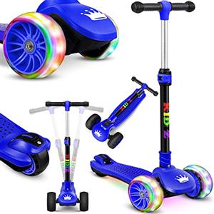 KIDIZ® Scooter Scooter per bambini X-Pro2 Triciclo Scooter con ruote luminose a LED in PU Scooter a pedali pieghevole Scooter da città regolabile in altezza Scooter per bambini ragazze 3-12 anni