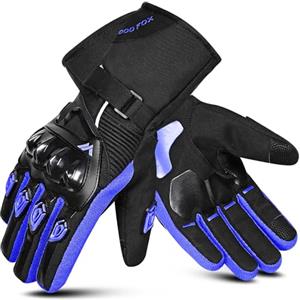WESTWOOD FOX Guanti da moto invernali per uomo e donna, guanti da moto impermeabili, touchscreen, leggeri, guanti da guida con protezione calda per BMX, ATV, UTV, mountain bike (BLU, S)