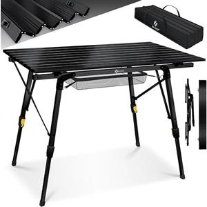 KESSER® Tavolo da Campeggio Pieghevole Tavolo Pieghevole Tavolo da Campeggio con Telaio in Alluminio Piano del Tavolo Arrotolabile Tavolo Pieghevole con Regolazione dell'altezza, 90cm x 53cm