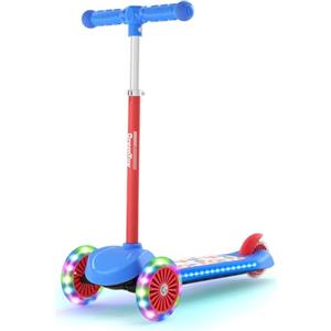 BremToy Monopattino Bambini 3 Anni, Monopattino per Bambini con Ponte Illuminato e Ruote in PU a LED, Altezza Regolabile su 4 Livelli, Frenata Reattiva, Leggero, per Principianti da 3 a 8 Anni