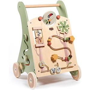 Tiny Love Walk Behind Carrello Primi Passi in Legno e Centro Attività Montessori, 12 Giochi Interattivi, Supporta Capacità Motorie e Sviluppo, Ruote Gommate Antiscivolo, 18+ Mesi, Boho Chic