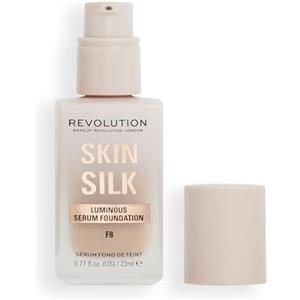 Revolution Beauty London Makeup Revolution, Skin Silk Serum Foundation, Light to Medium Coverage, Contains Hyaluronic Acid, F8, 23ml