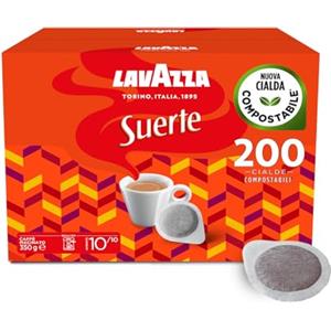 Lavazza Suerte - Caffè Macinato Espresso In Cialde in Carta, 4 Confezioni da 50 Cialde