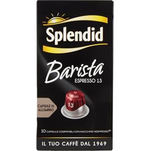 Splendid - Capsule Caffè Espresso Barista - 100 Capsule in Alluminio - Intensità 13 - Compatibili con Macchine Nespresso®* original - 10 Confezioni da 10 Capsule