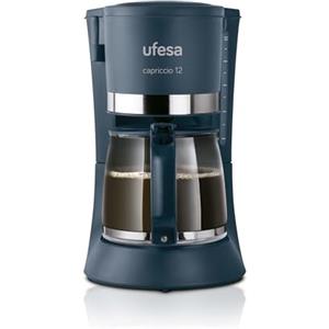 Ufesa CG7124 Capriccio 12 Macchina Caffè Americano, 12 tazze, 680W, Brocca 1.2L, Filtro Permanente, Piastra Riscaldante Antiaderente, Sistema Salvagoccia, Auto Stop, Blu