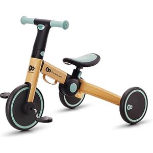 kk Kinderkraft Kinderkraft Triciclo 3in1 4TRIKE, Mini bici, Carrello, Sella regolabile, Pieghevole, da 12 mesi a 5 anni, Giallo+Blu