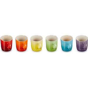 Le Creuset Set 6 Tazze Espresso in gres vetrificato, 100 ml Ciascuna, Multicolore Arcobaleno, 79114108359030