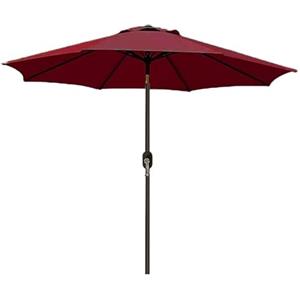 Arreditaly Ombrellone Da Giardino Parasole Per Balcone Con Air Vent Inclinazione Regolabile Apertura A Manovella Anti UV Impermeabile Per Mare Spiaggia Piscina Terrazzo 2.7 M (Rosso)