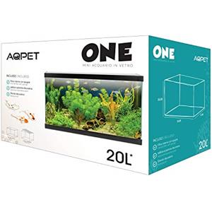 Funhobby Italia srl Acquario in Vetro ONE Completo di Accessori Filtro Sabbia Arredo Colore Nero 20 Litri