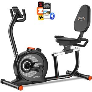 vannect Cyclette Pieghevole 4 in 1 con Monitor LCD e Misurazione Manuale Delle Pulsazioni, Cyclette Magnetiche con Comodo Cuscino del Sedile, per la Casa, Salvaspazio
