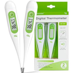 femometer Termometro digitale per febbre, rettale, orale, termometro ascellare, termometro febbre, per bambini, adulti, letture accurate e veloci, sonda impermeabile (verde erba-2 confezioni)