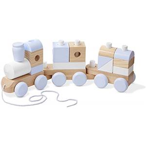 Melissa & Doug Jumbo Treno impilabile Naturale, Costruzione e Veicoli, Giocattolo in Legno, 2+, Regalo per Ragazzo o Ragazza