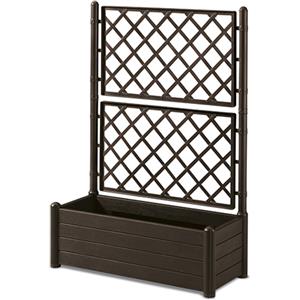 STEFANPLAST Fioriera Italia con spalliera cm 100x43x142h 80 lt moka