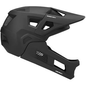 Harilla Casco per Mountain Bike con Mentoniera Removibile E Design Traspirante, Nero