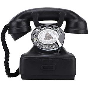 Buachois Decorazioni per telefoni antichi Piccoli ornamenti telefonici in resina retrò in stile europeo nero Telefoni vecchio stile Decorazione per vetrine soggiorno camera da letto
