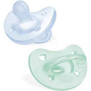 Chicco Gommotto Silicone Azzurro 2-6 Mesi - 2 Pezzi, Ergonomico e Morbido