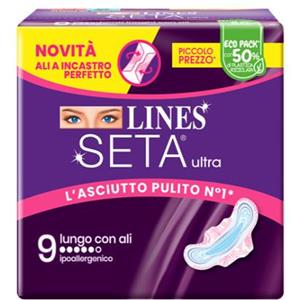 Lines - Seta Ultra Lungo Con Ali Flussi Intensi Confezione 9 Pezzi