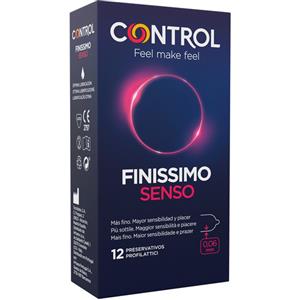 Control Finissimo Senso - Preservativi Ultra Sottili in Lattice Naturale, 12 Pezzi