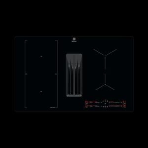Electrolux Selezione PRONTA CONSEGNA - Electrolux Piano cottura a induzione con cappa integrata KCC83480I in vetroceramica nero da 80 cm